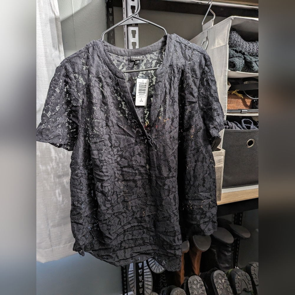 Torrid Black Lace Blouse